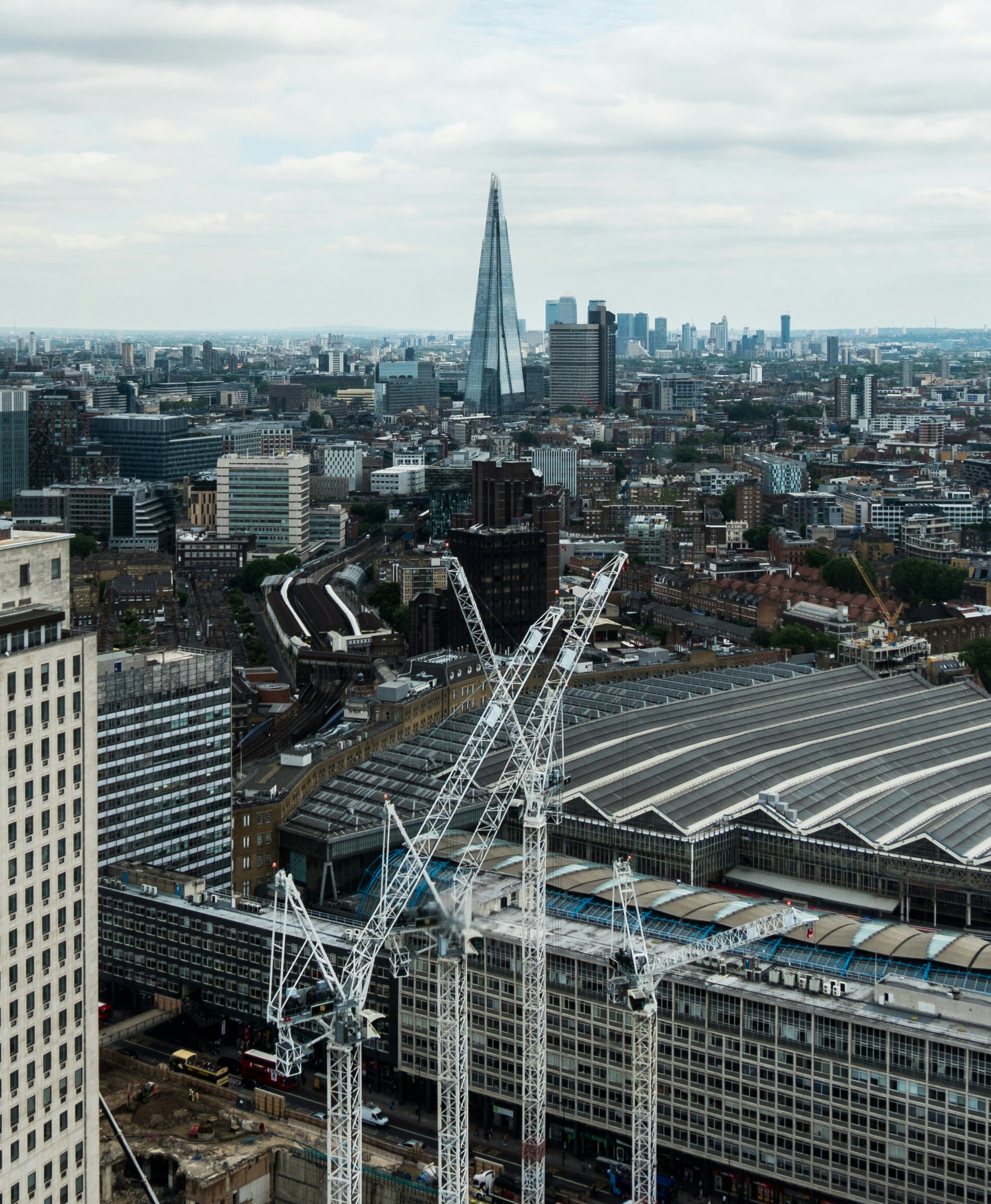london skyline building site
